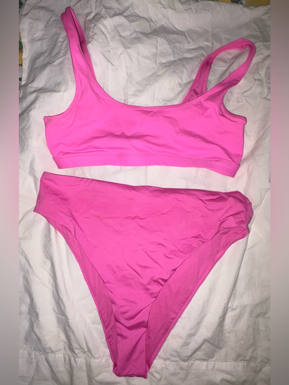 SKIMS PINK BIKINI top is M bottom XL